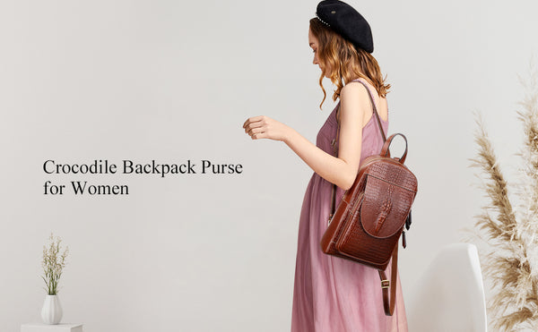 Womens Genuine Leather Backpack Purse