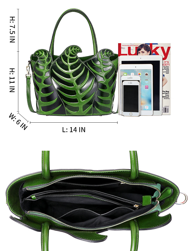 Leaf Top Handle Handbags