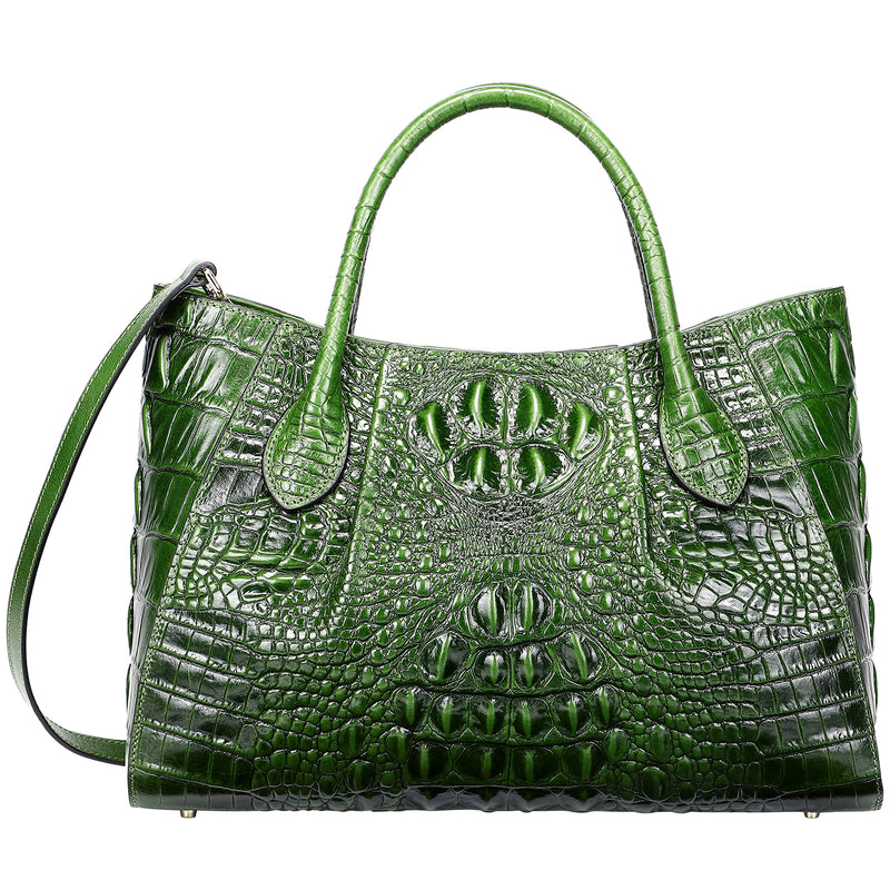  Green Crocodile Top Satchel Handle Handbags-PIJUSHI