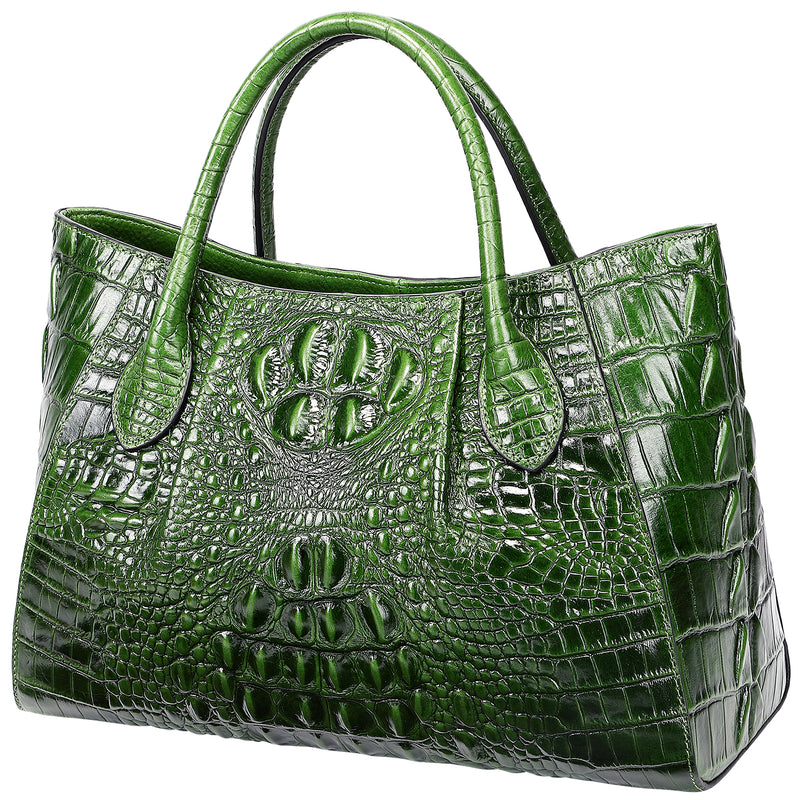 Green Crocodile Top Satchel Handle Handbags-PIJUSHI