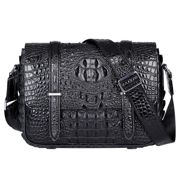 Crocodile Leather Messenger Bag