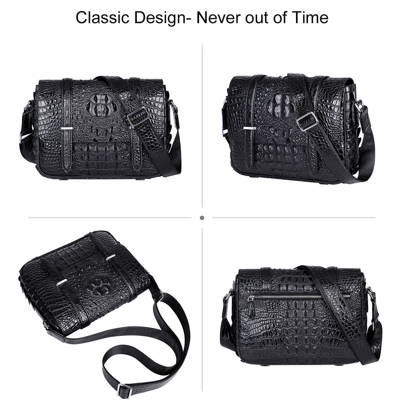 Crocodile Leather Messenger Bag