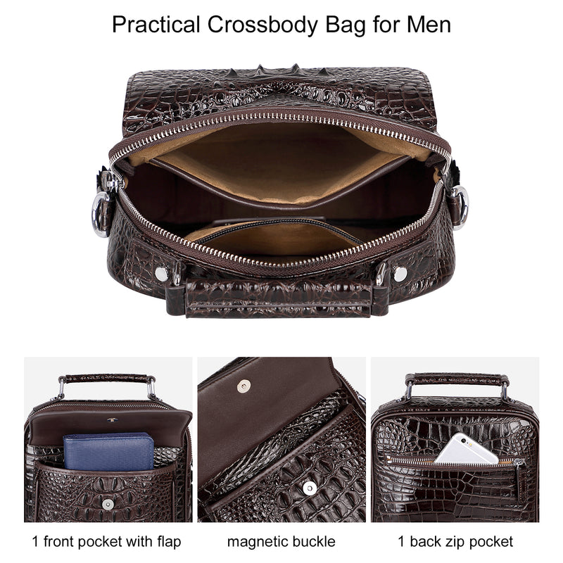 Crocodile Crossbody Bag for Men