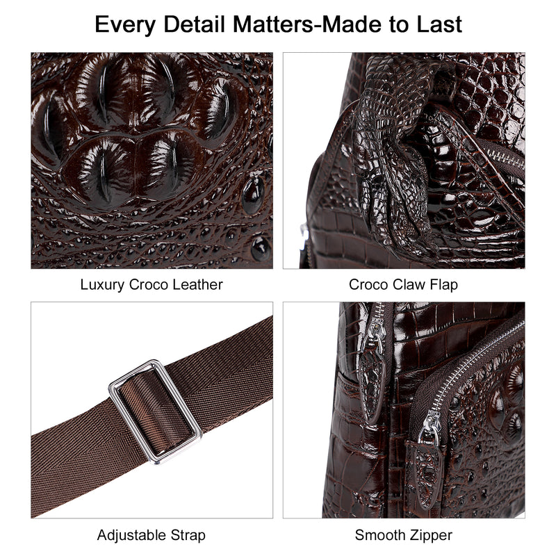 Crocodile Leather Sling Bag