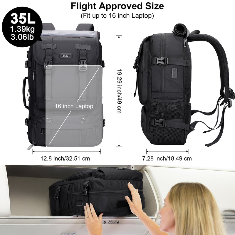 PIJUSHI Travel Backpack for Women Carry on Luggage Backpack Flight Approved Convertible Duffle Bag Fit 16 Inch Laptop