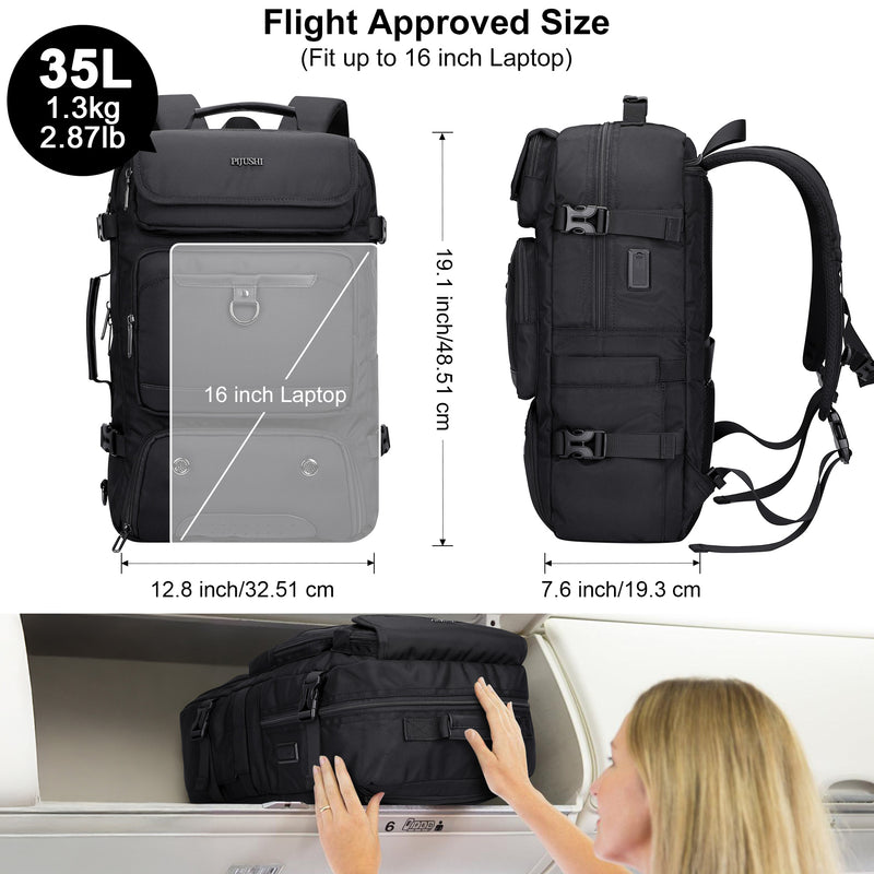 PIJUSHI Carry on Travel Backpack for Women Convertible Duffel Bag Backpack Large Luggage Rucksack Fit 16 Inch Laptop