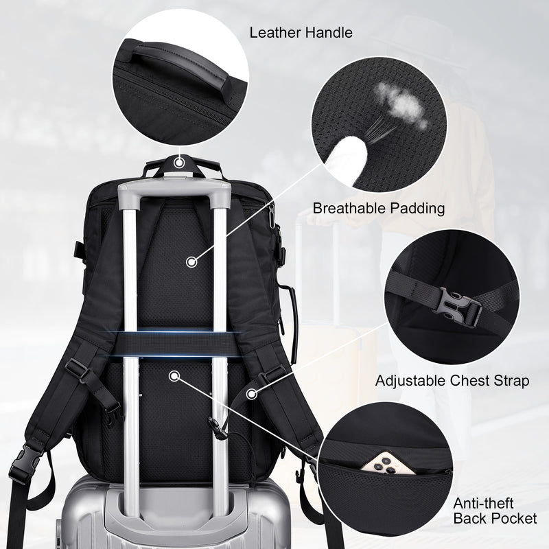 PIJUSHI Carry on Travel Backpack for Women Convertible Duffel Bag Backpack Large Luggage Rucksack Fit 16 Inch Laptop