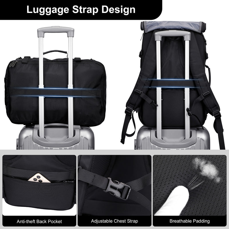 PIJUSHI Travel Backpack for Women Carry on Luggage Backpack Flight Approved Convertible Duffle Bag Fit 16 Inch Laptop