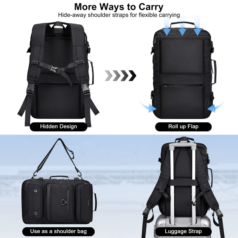 PIJUSHI Carry on Travel Backpack for Women Convertible Duffel Bag Backpack Large Luggage Rucksack Fit 16 Inch Laptop