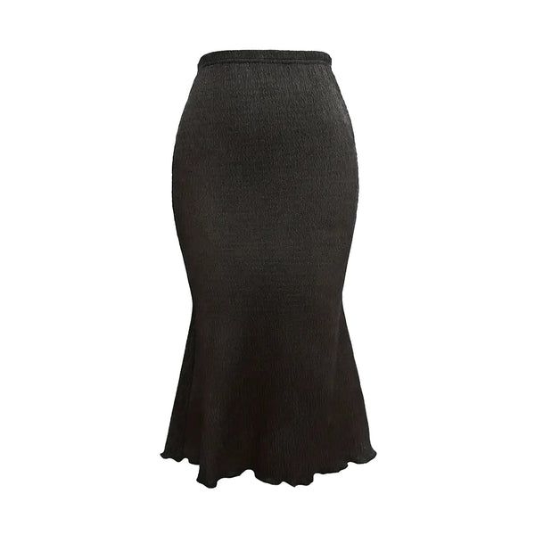 AUSDIOCA Long Skirts for Women High Waisted Solid Color Knit Fishtail Skirts Casual