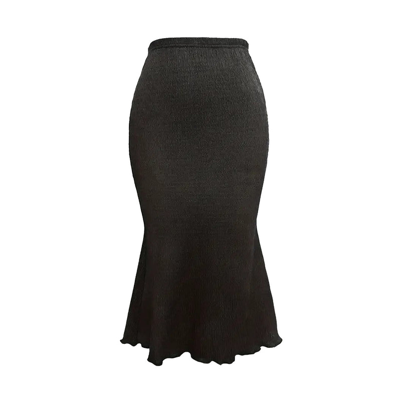 AUSDIOCA Long Skirts for Women High Waisted Solid Color Knit Fishtail Skirts Casual