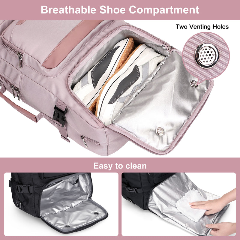 PIJUSHI Carry on Travel Backpack for Women Convertible Duffel Bag Backpack Large Luggage Rucksack Fit 16 Inch Laptop