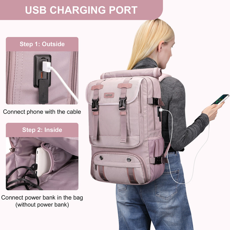 PIJUSHI Travel Backpack for Women Carry on Luggage Backpack Flight Approved Convertible Duffle Bag Fit 16 Inch Laptop