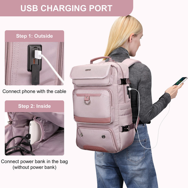 PIJUSHI Carry on Travel Backpack for Women Convertible Duffel Bag Backpack Large Luggage Rucksack Fit 16 Inch Laptop