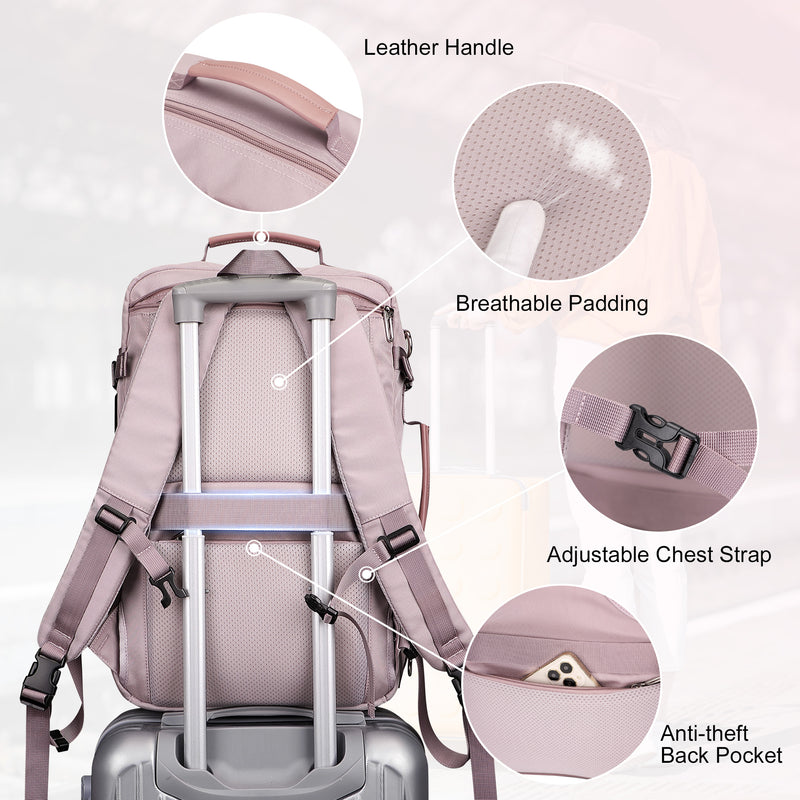PIJUSHI Carry on Travel Backpack for Women Convertible Duffel Bag Backpack Large Luggage Rucksack Fit 16 Inch Laptop
