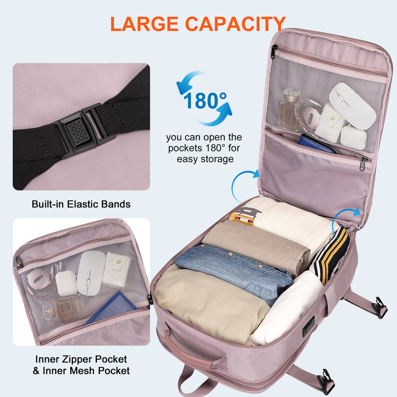 PIJUSHI Travel Backpack for Women Flight Approved 40L Personal Item Bag