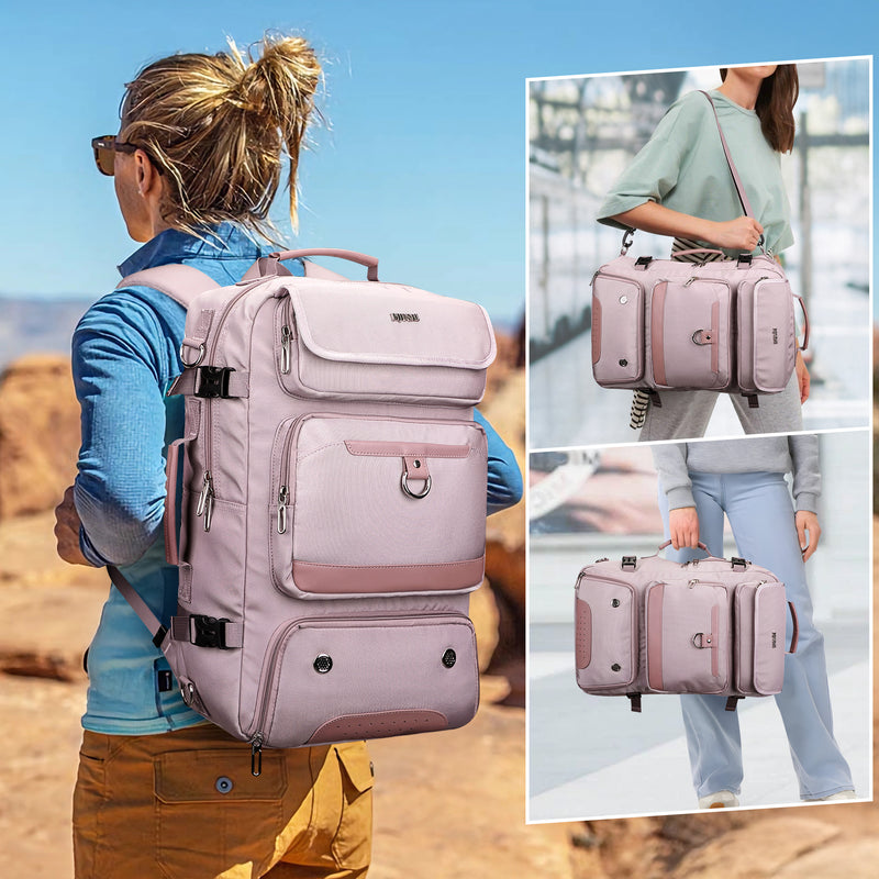 PIJUSHI Carry on Travel Backpack for Women Convertible Duffel Bag Backpack Large Luggage Rucksack Fit 16 Inch Laptop