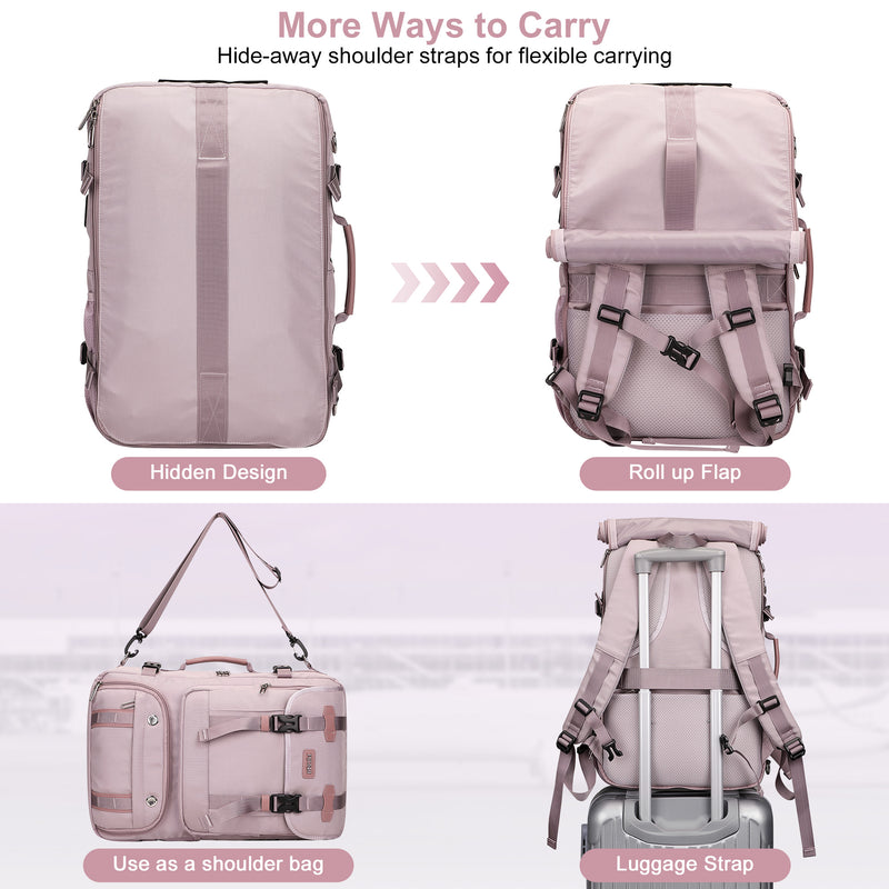 PIJUSHI Travel Backpack for Women Carry on Luggage Backpack Flight Approved Convertible Duffle Bag Fit 16 Inch Laptop