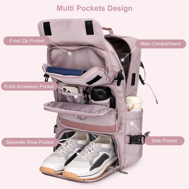 PIJUSHI Carry on Travel Backpack for Women Convertible Duffel Bag Backpack Large Luggage Rucksack Fit 16 Inch Laptop