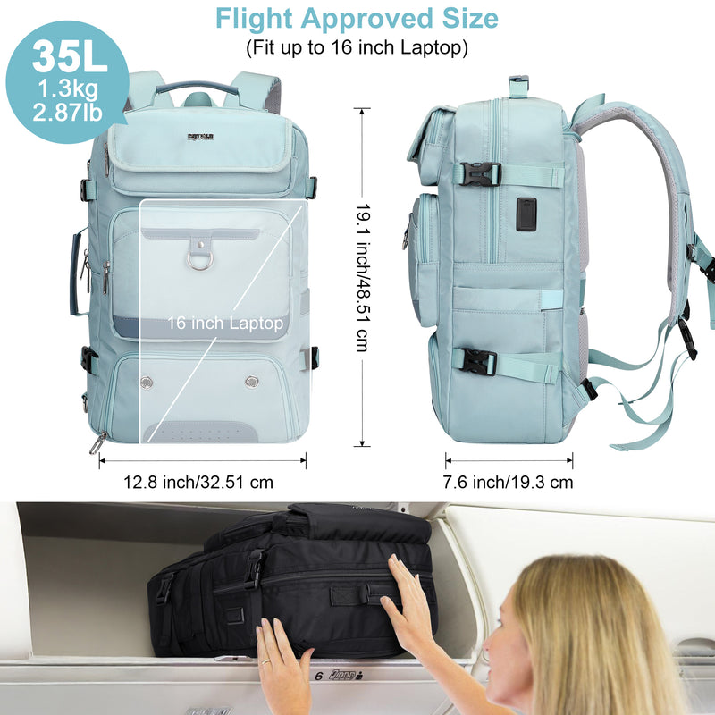 PIJUSHI Carry on Travel Backpack for Women Convertible Duffel Bag Backpack Large Luggage Rucksack Fit 16 Inch Laptop