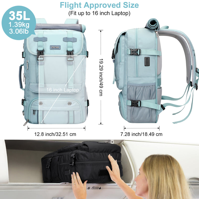 PIJUSHI Travel Backpack for Women Carry on Luggage Backpack Flight Approved Convertible Duffle Bag Fit 16 Inch Laptop