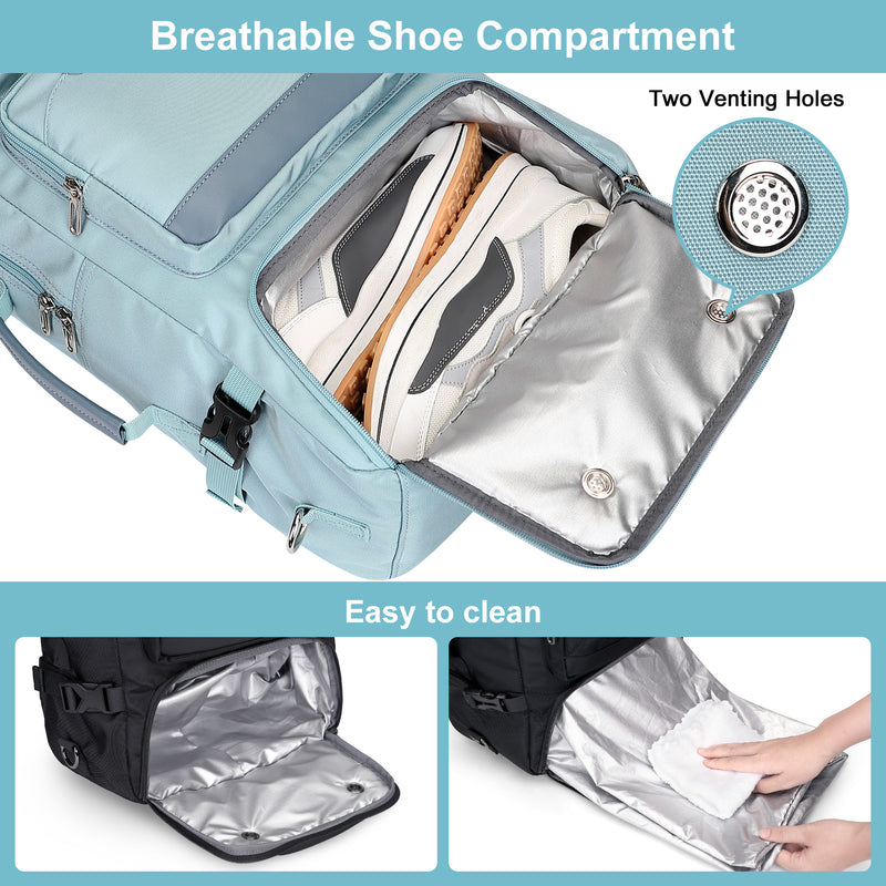 PIJUSHI Carry on Travel Backpack for Women Convertible Duffel Bag Backpack Large Luggage Rucksack Fit 16 Inch Laptop