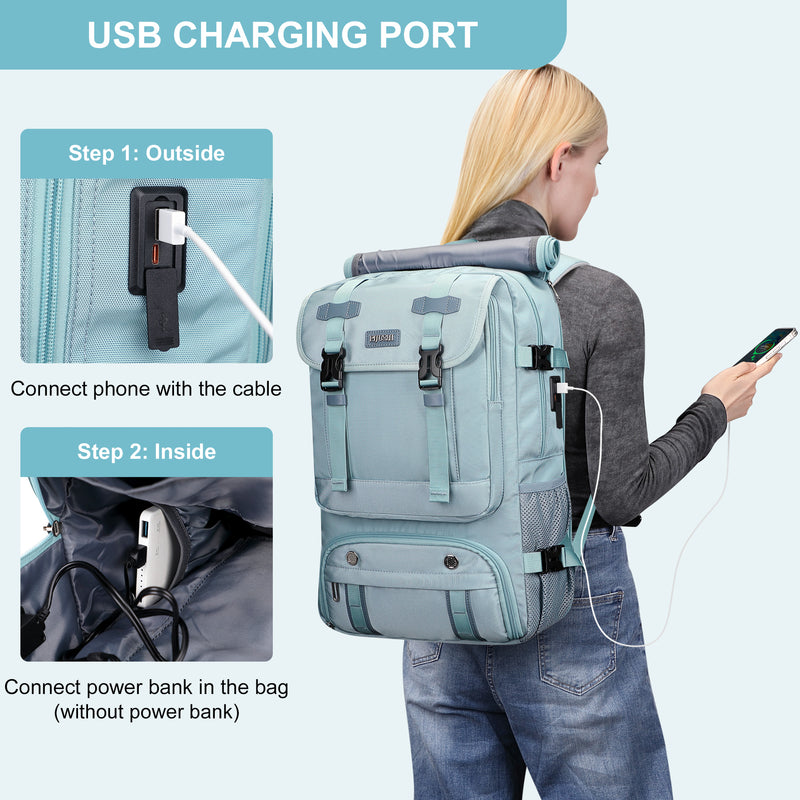 PIJUSHI Travel Backpack for Women Carry on Luggage Backpack Flight Approved Convertible Duffle Bag Fit 16 Inch Laptop