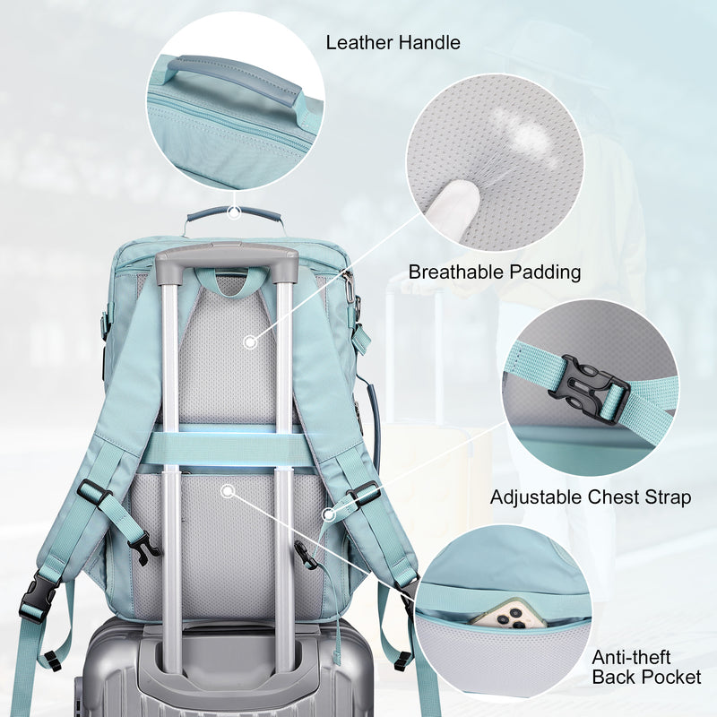 PIJUSHI Carry on Travel Backpack for Women Convertible Duffel Bag Backpack Large Luggage Rucksack Fit 16 Inch Laptop