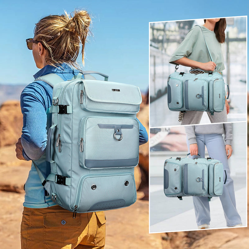 PIJUSHI Carry on Travel Backpack for Women Convertible Duffel Bag Backpack Large Luggage Rucksack Fit 16 Inch Laptop