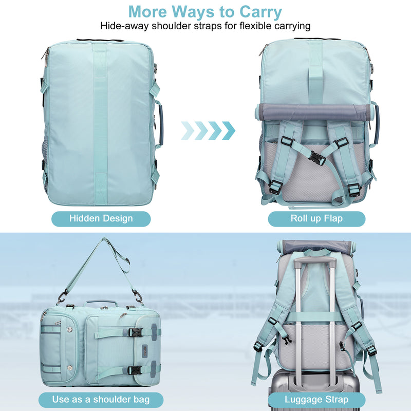 PIJUSHI Travel Backpack for Women Carry on Luggage Backpack Flight Approved Convertible Duffle Bag Fit 16 Inch Laptop