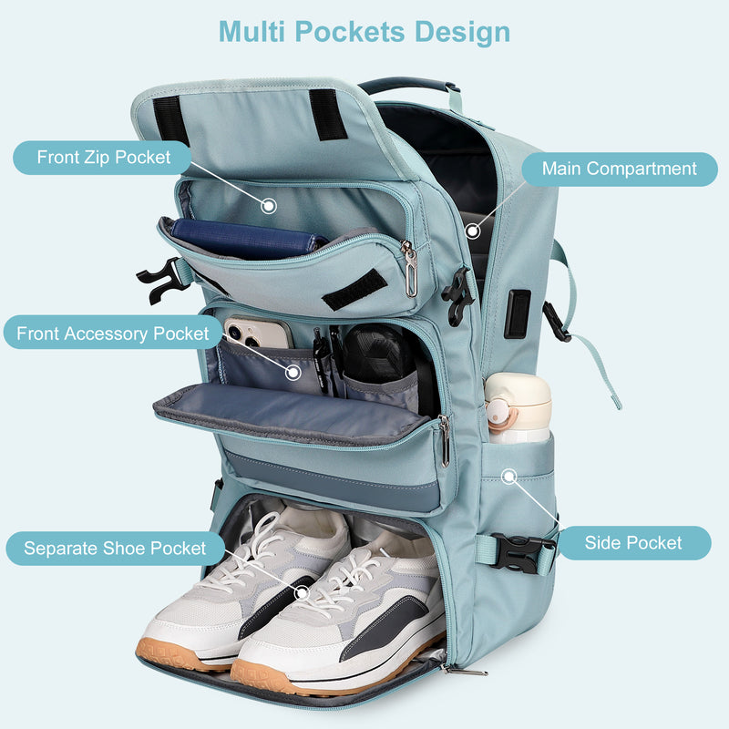 PIJUSHI Carry on Travel Backpack for Women Convertible Duffel Bag Backpack Large Luggage Rucksack Fit 16 Inch Laptop