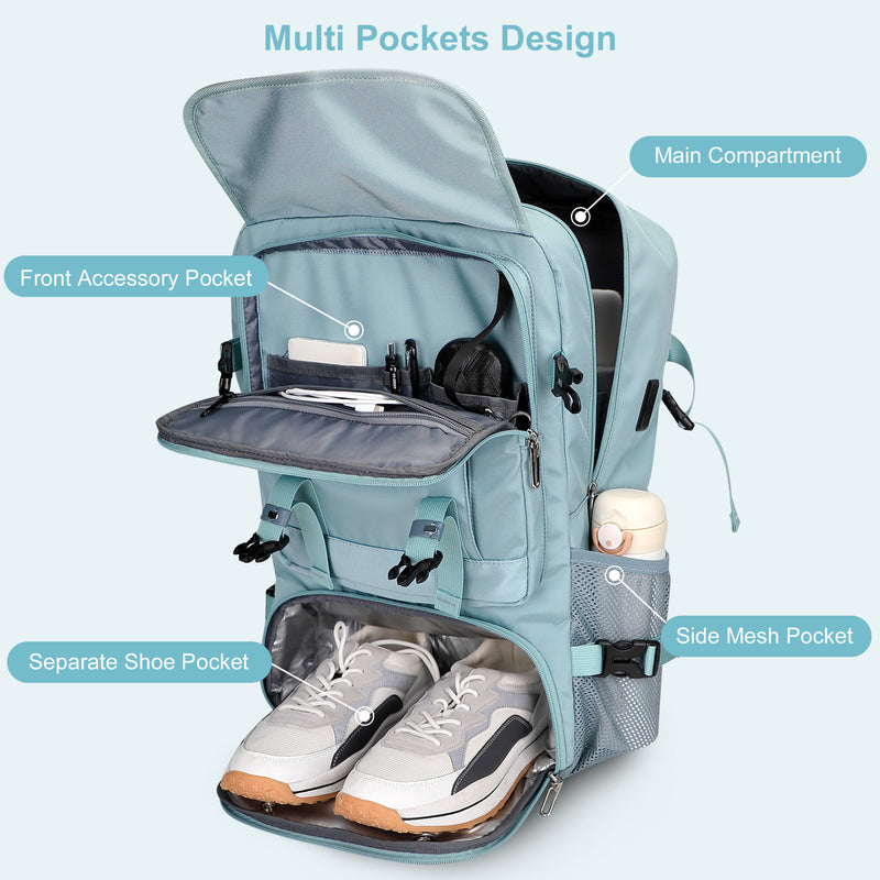 PIJUSHI Travel Backpack for Women Carry on Luggage Backpack Flight Approved Convertible Duffle Bag Fit 16 Inch Laptop