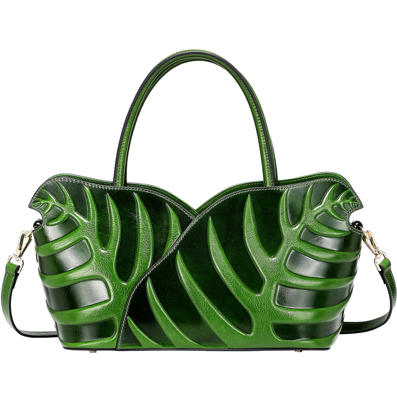 Designer Handbags For Women Leather Leaf Top Handle Satchel Bag – PIJUSHI