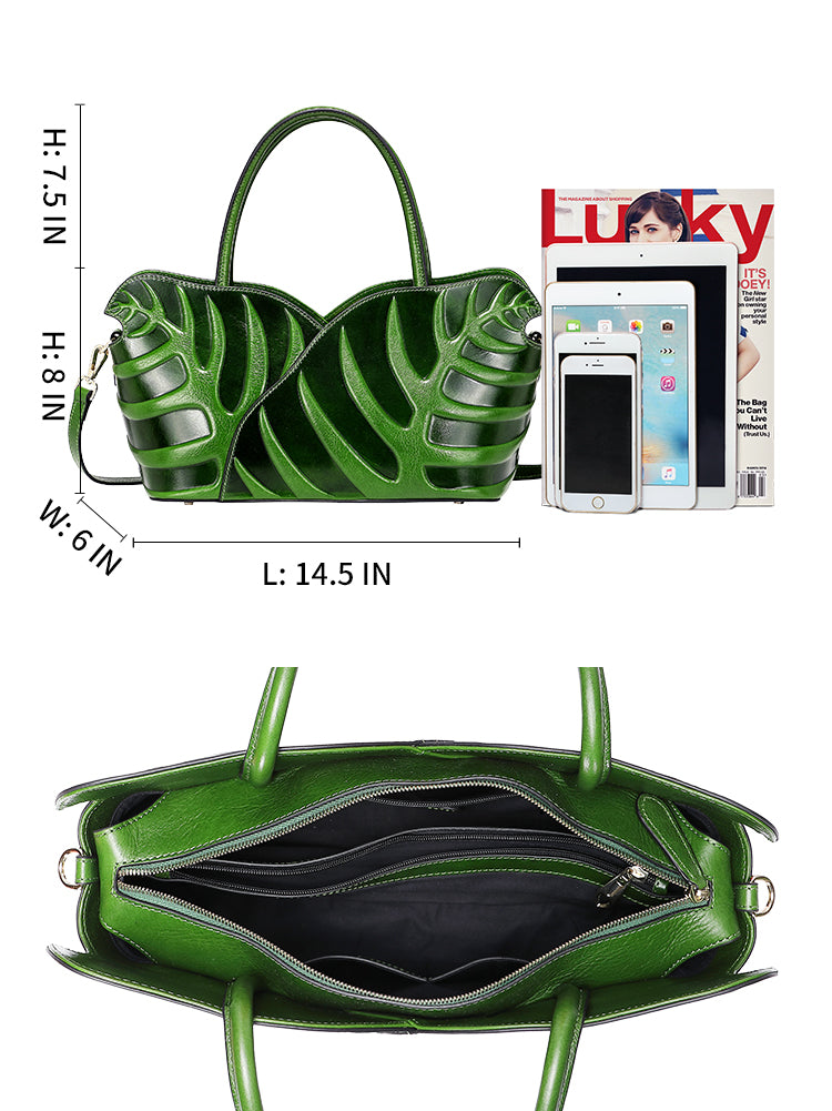 Leaf Top Handle Handbags