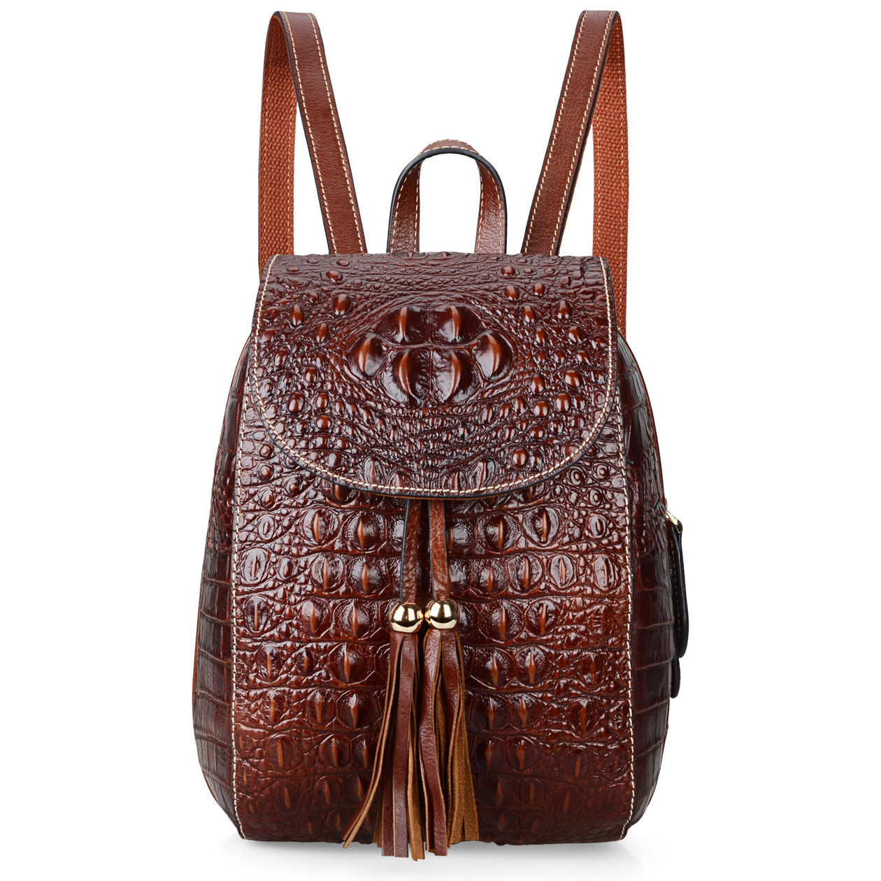 FR Fashion Co. 12 Men's Crocodile Pattern Leather Crossbody Sling Bag - Black