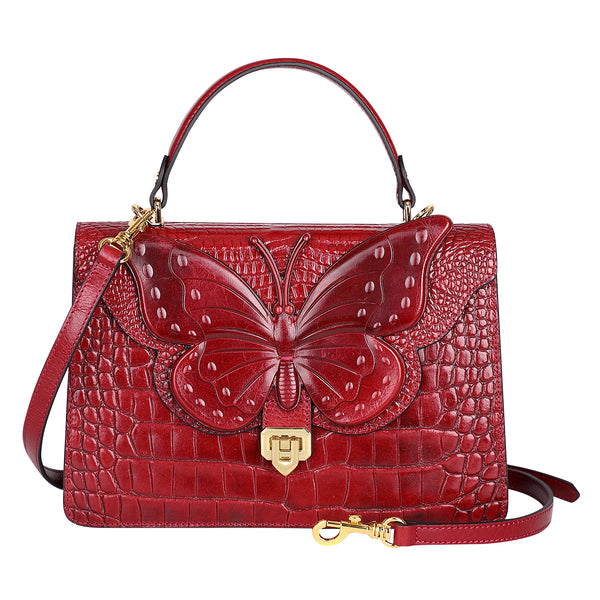 Butterfly Top Handle Crossbody Purse